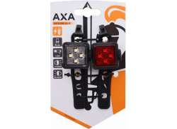 Axa Niteline 44-R Belysningssats LED USB Uppladdningsbar - Svart