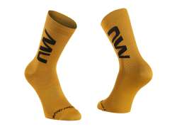 Northwave Extreme Air Cykelsockor 16cm Gul - M 40-43