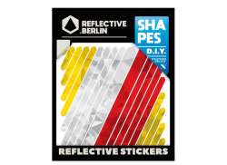 Reflective Berlin Reflekterande Dekal Shapes - Gul/R&ouml;d