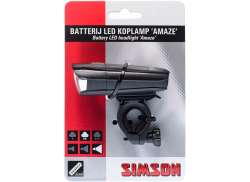 Simson Ameze Str&aring;lkastare LED Batterier - Svart